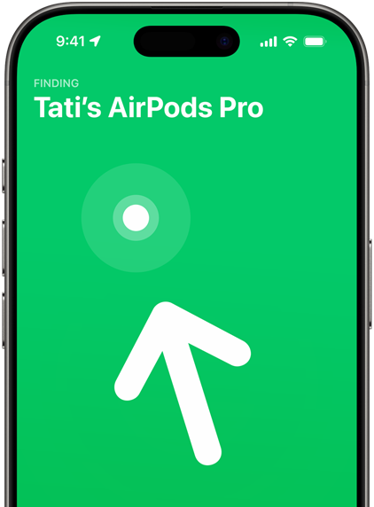 iPhone, affichant Localiser pour AirPods Pro