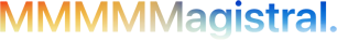 Accroche MMMMMagistral.  avec 5 « M », dégradé orange-bleu
