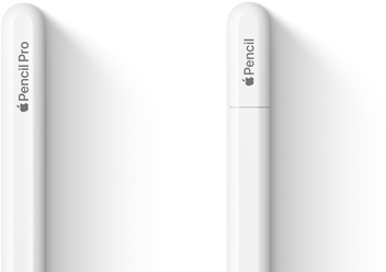 Apple Pencil Pro et Apple Pencil (USB-C) côte à côte